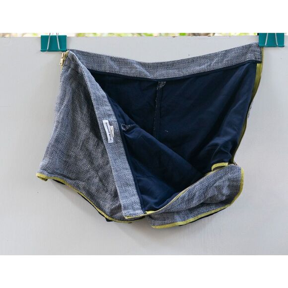 Club Monaco Shorts Women's Size 4 Gray‎ Blue Green Hem Woven Side Zippers - Picture 5 of 5